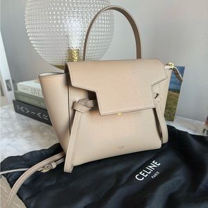 Celine nano belt bag in taupe, new